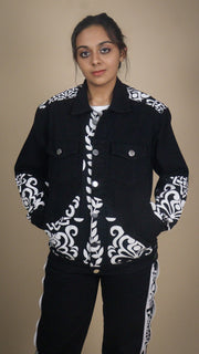 PATCHWORK DENIM BLACK WOMEN'S JACKET [50/50 LIMITED EDITION]