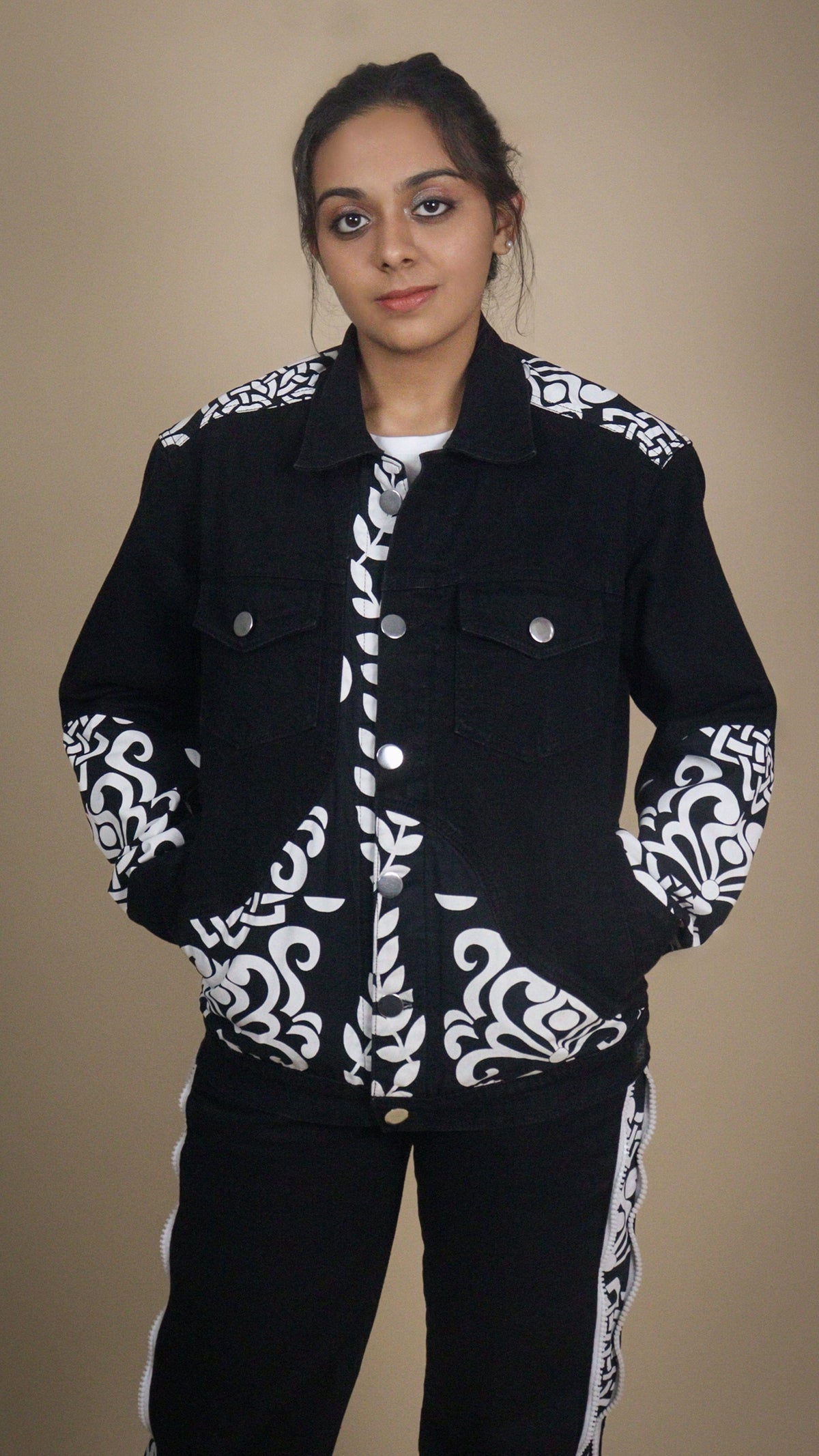 PATCHWORK DENIM BLACK WOMEN'S JACKET [50/50 LIMITED EDITION]
