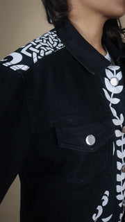 PATCHWORK DENIM BLACK WOMEN'S JACKET [50/50 LIMITED EDITION]