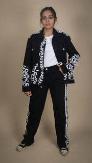 PATCHWORK DENIM BLACK WOMEN'S JACKET [50/50 LIMITED EDITION]