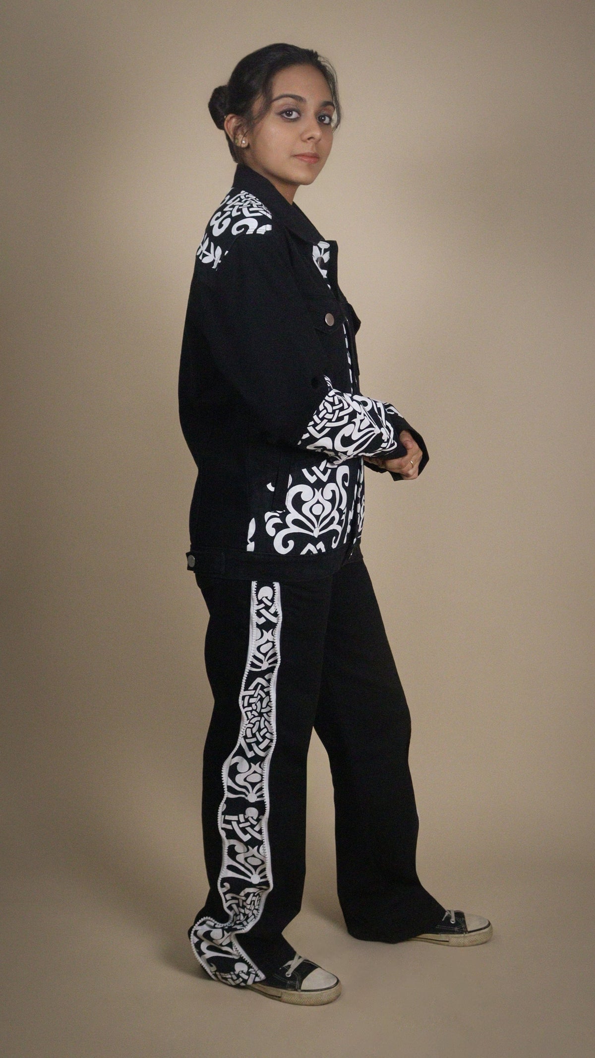 PATCHWORK DENIM BLACK WOMEN'S JACKET [50/50 LIMITED EDITION]