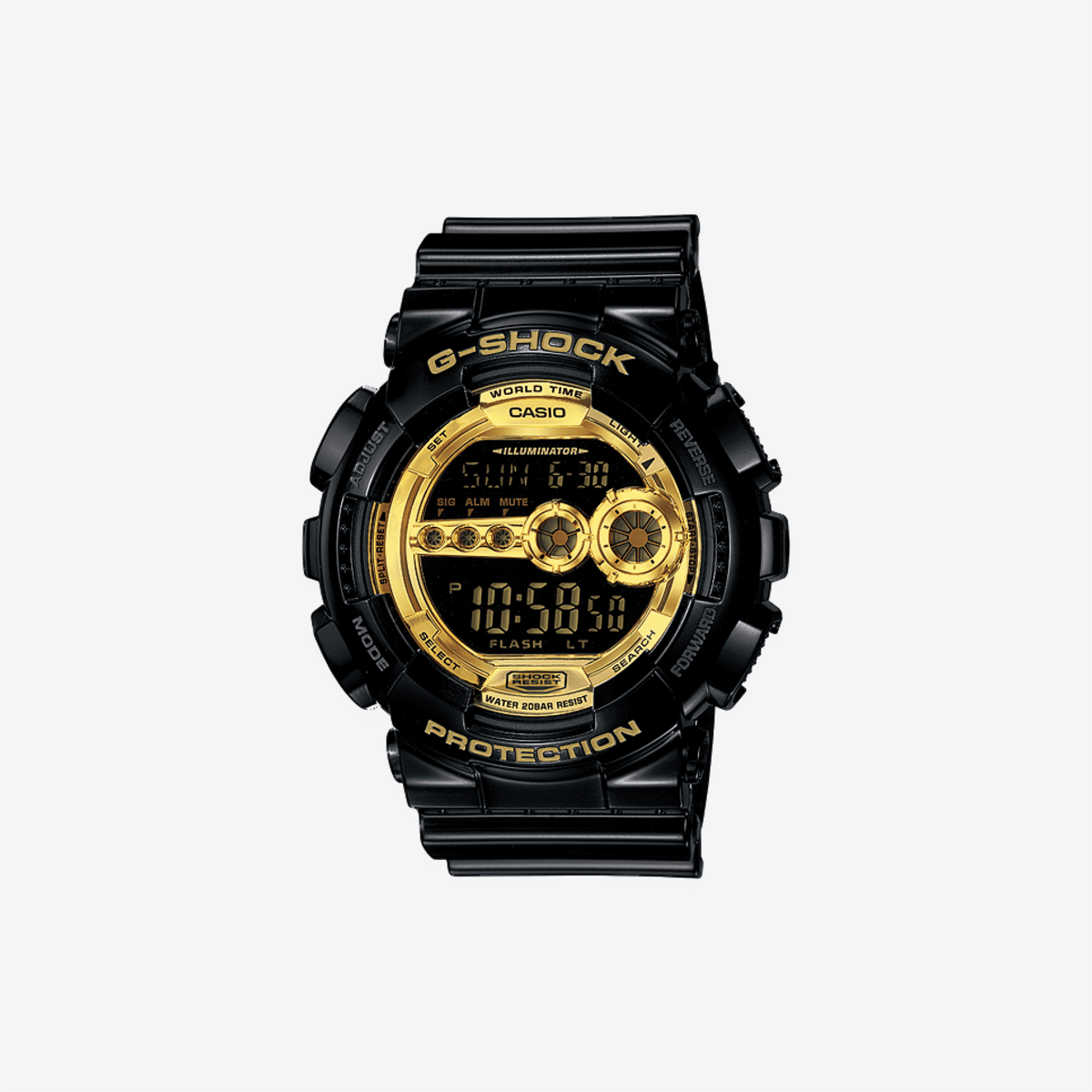 Casio G-Shock GD-100GB-1DR Quartz Gold Dial Digital Resin Watch