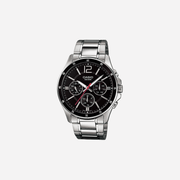 Casio Enticer MTP-1374D-1AVDF Quartz Black Dial Chronograph Stainless Steel
