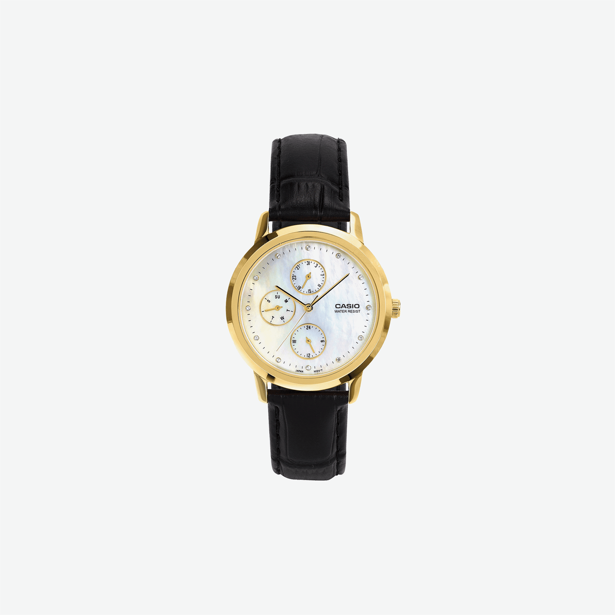 Casio LTP LTP-SN6KGSL-7A Quartz White Dial Analog Leather Watch