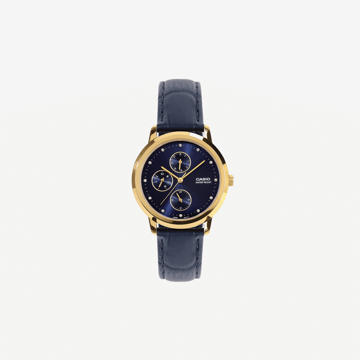 Casio LTP LTP-SN6KGL-2A Quartz Blue Dial Analog Navy Leather Strap Watch