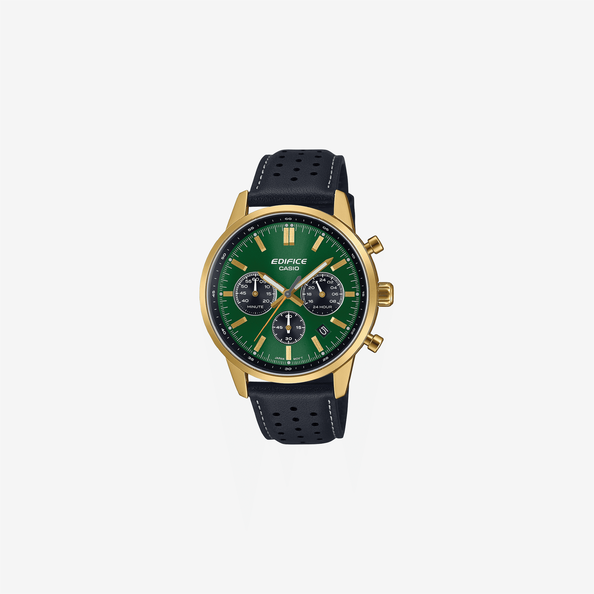Casio Edifice EFR-575CL-3ADF Quartz Green Dial Multi-Function Leather Watch