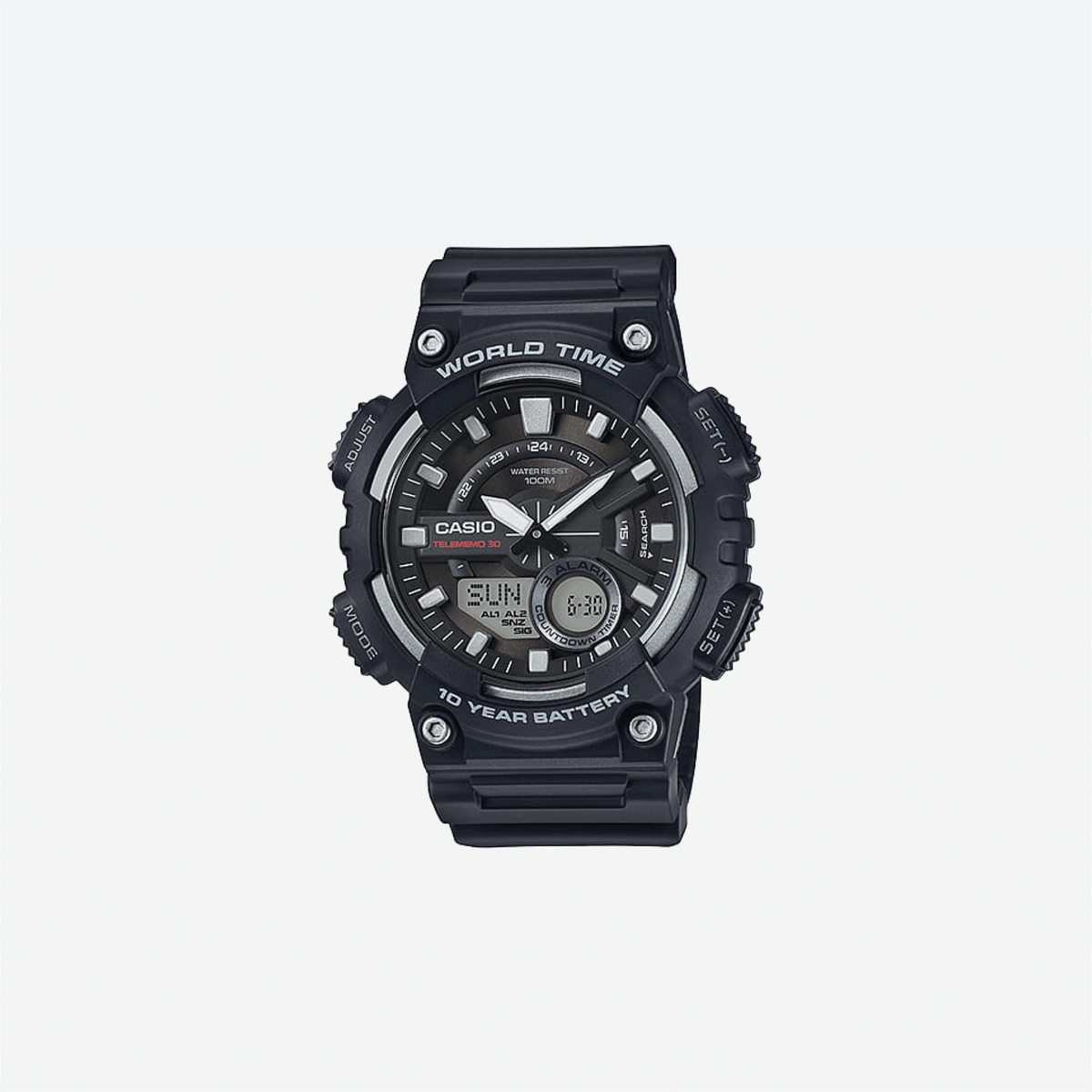 Casio Youth AEQ-110W-1AVDF Quartz Black Dial Analog-Digital Resin Watch