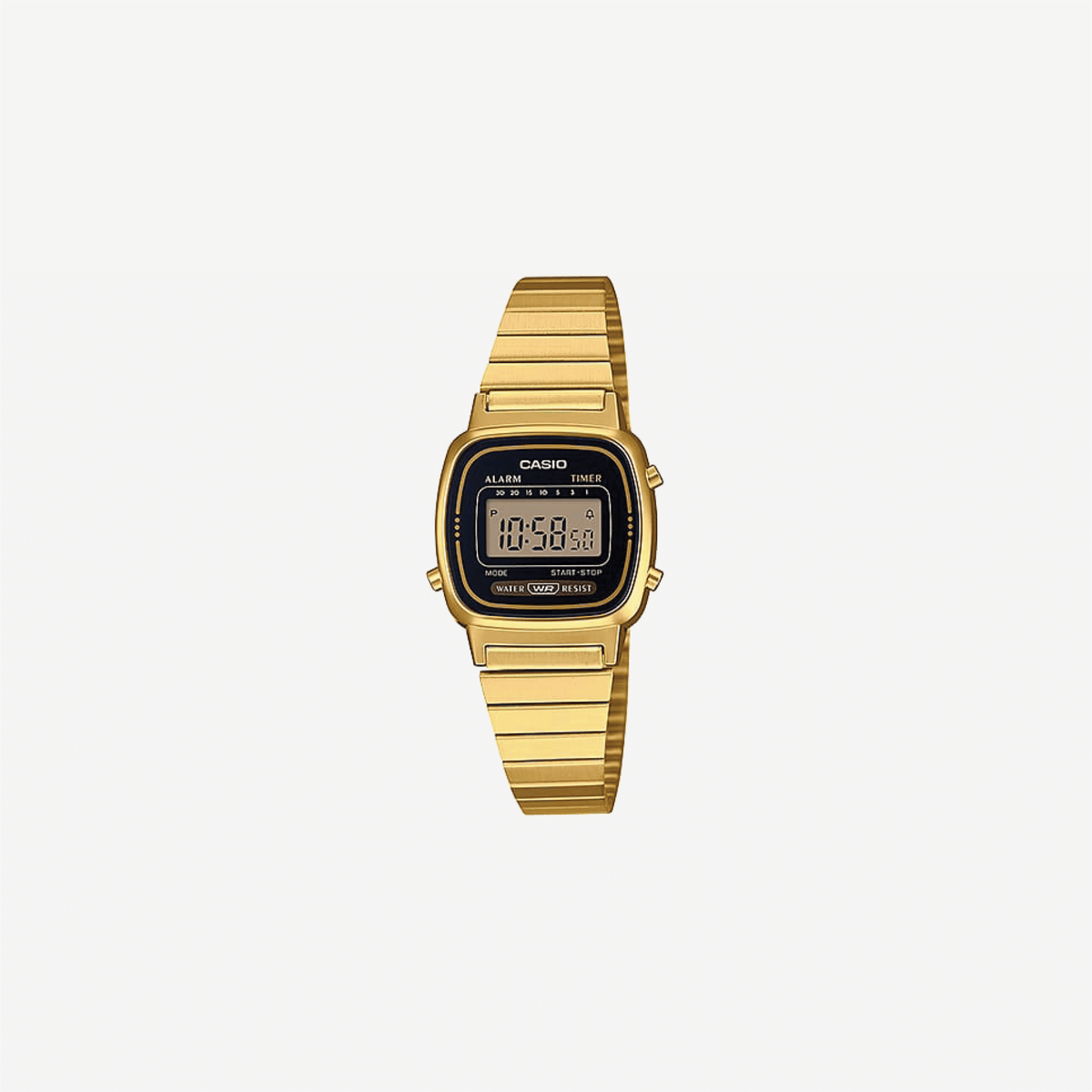 Casio Vintage LA670WGA-1DF Quartz Multicolour Dial Digital Stainless Steel Watch