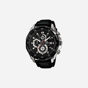 Casio Edifice EFR-539L-1AVUDF Quartz Black Dial Chronograph Leather Watch