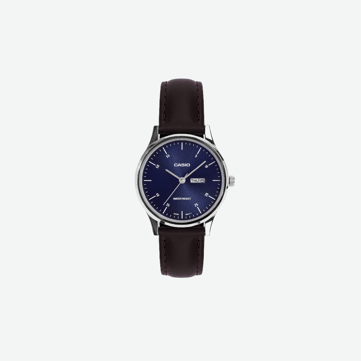 Casio Enticer LTP-SN8YL-2B Quartz Blue Dial Analog Brown Leather Strap Watch