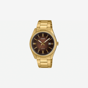 Casio Enticer MTP-1302PGC-5AVEF Quartz Brown Dial Analog Stainless Steel Watch