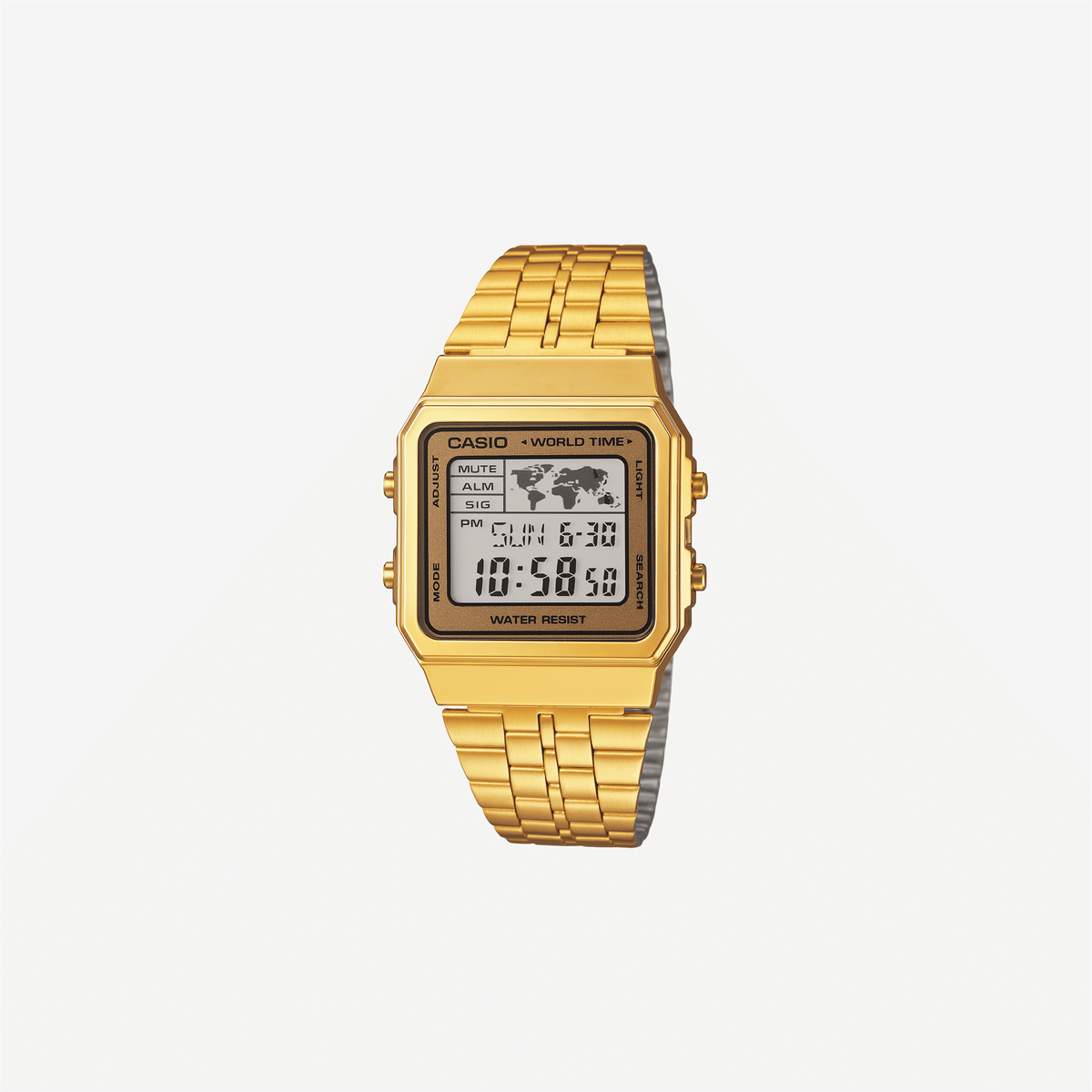 Casio Vintage A500WGA-9DF Quartz Gold Dial Digital Stainless Steel Watch