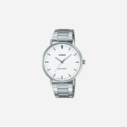Casio Enticer MTP-VT04D-7EDF Quartz White Dial Analog Stainless Steel Watch