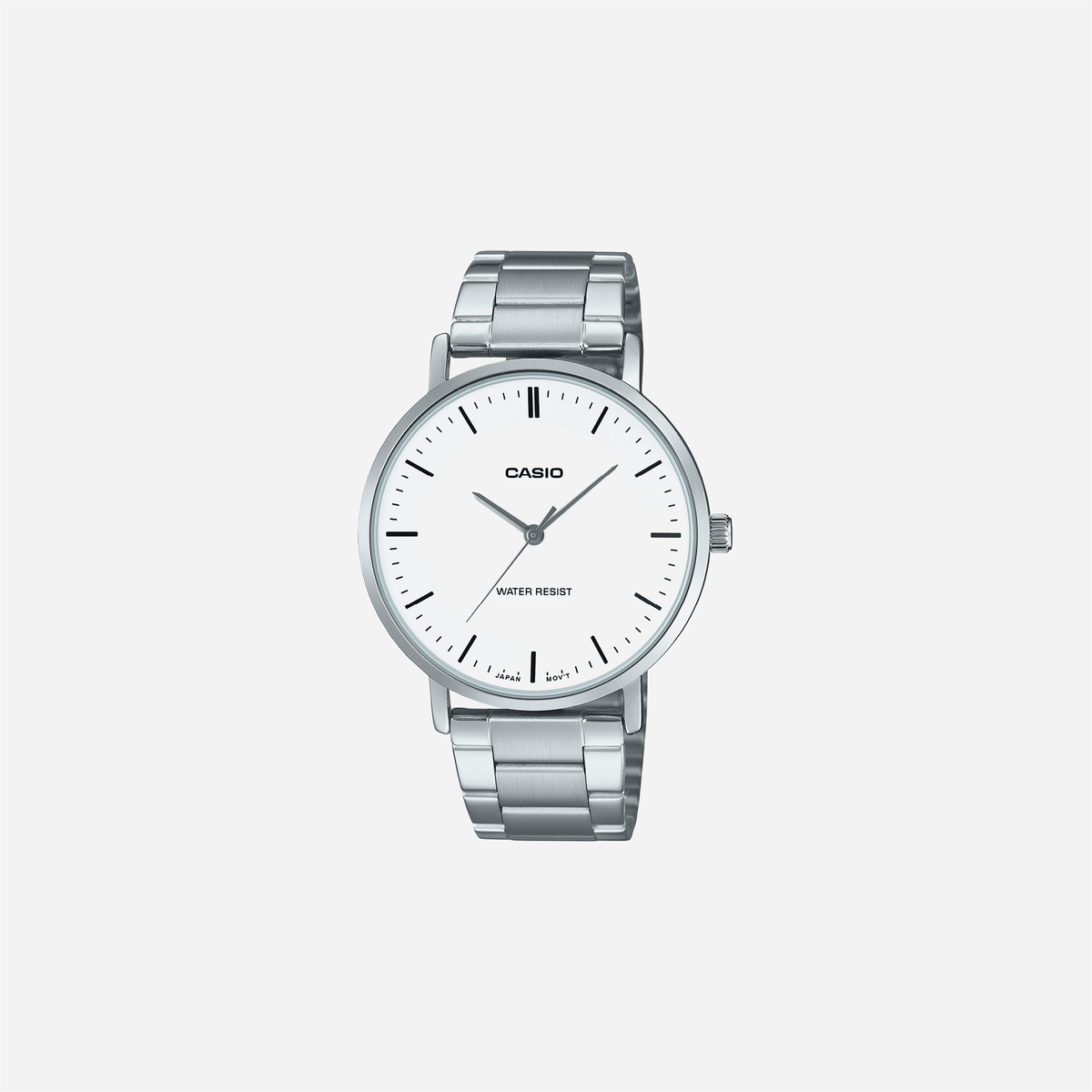 Casio Enticer MTP-VT04D-7EDF Quartz White Dial Analog Stainless Steel Watch