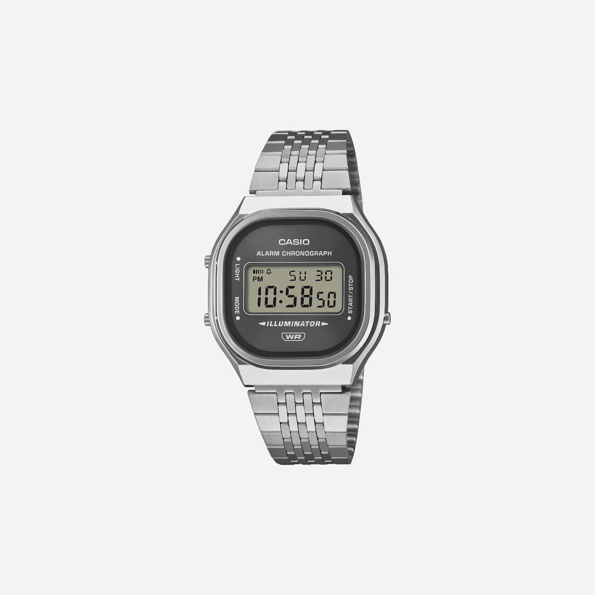 Casio Vintage A140WE-8A Grey Dial Digital Stainless Steel Watch