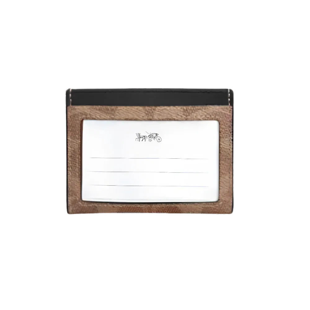 Coach Slim Id Card Case In Signature Canvas 'Tan & Black'