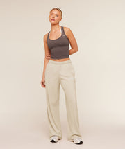 Women's Gymshark Chainstitch Graphic Wide Leg Joggers Pebble Grey