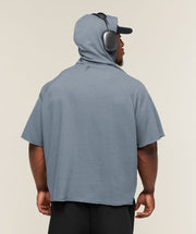 Gymshark Summer Pump Cover Short Sleeve Hoodie Iron Blue