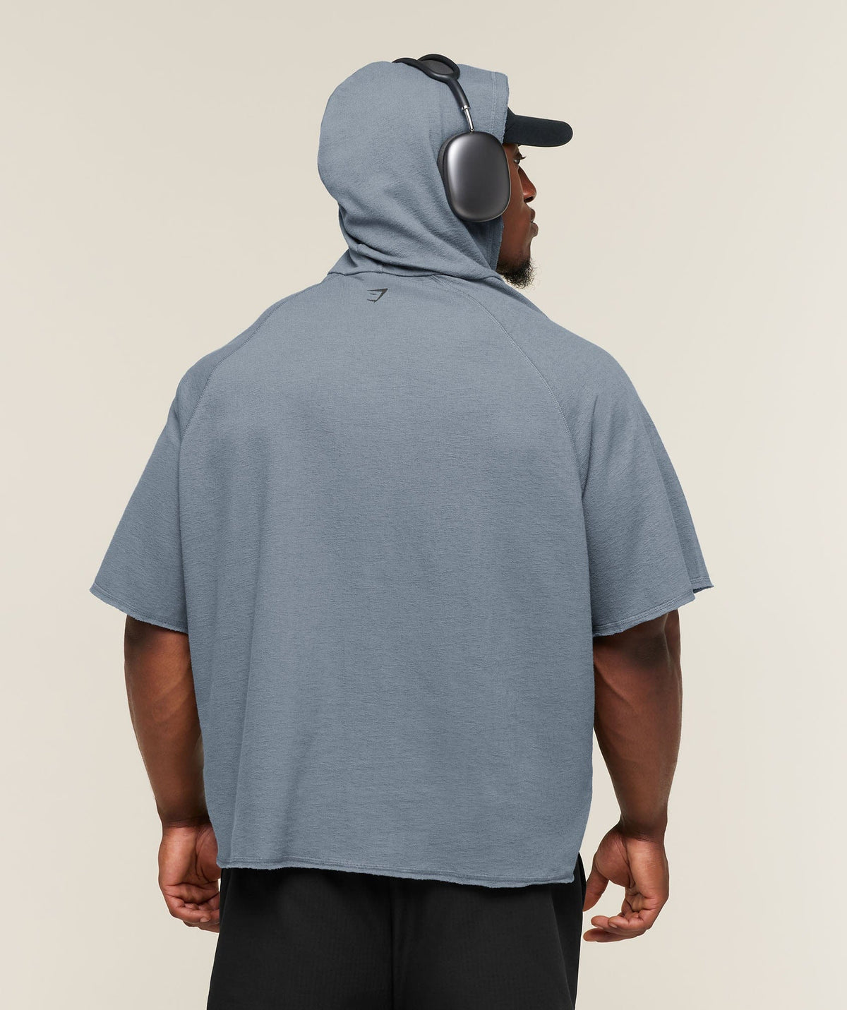 Gymshark Summer Pump Cover Short Sleeve Hoodie Iron Blue