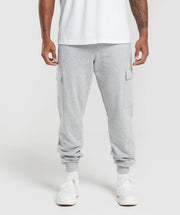 Gymshark Rest Day Essentials Cargo Joggers Light Grey Core Marl