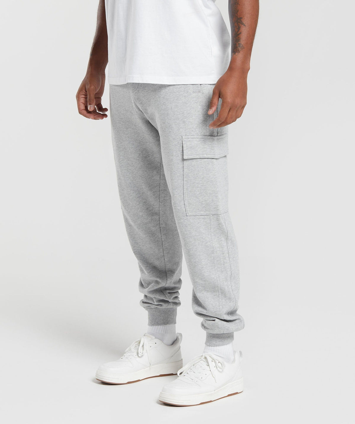 Gymshark Rest Day Essentials Cargo Joggers Light Grey Core Marl
