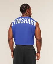 Gymshark Power Cut Off Tank Force Blue