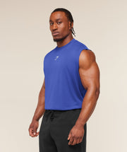 Gymshark Power Cut Off Tank Force Blue