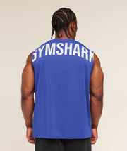 Gymshark Power Cut Off Tank Force Blue