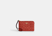 Corner Zip Wristlet In Signature Canvas