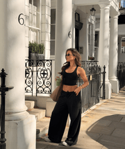 Women's Gymshark Lightweight Wide Leg Pants Regular Black