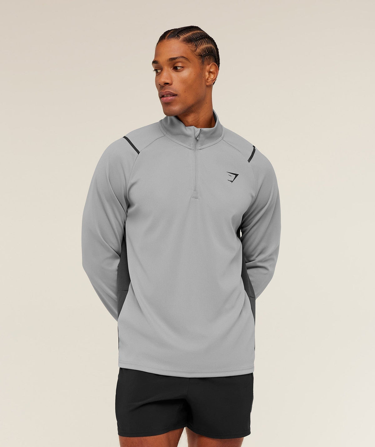 Gymshark Arrival Contrast 1/4 Zip Smokey Grey