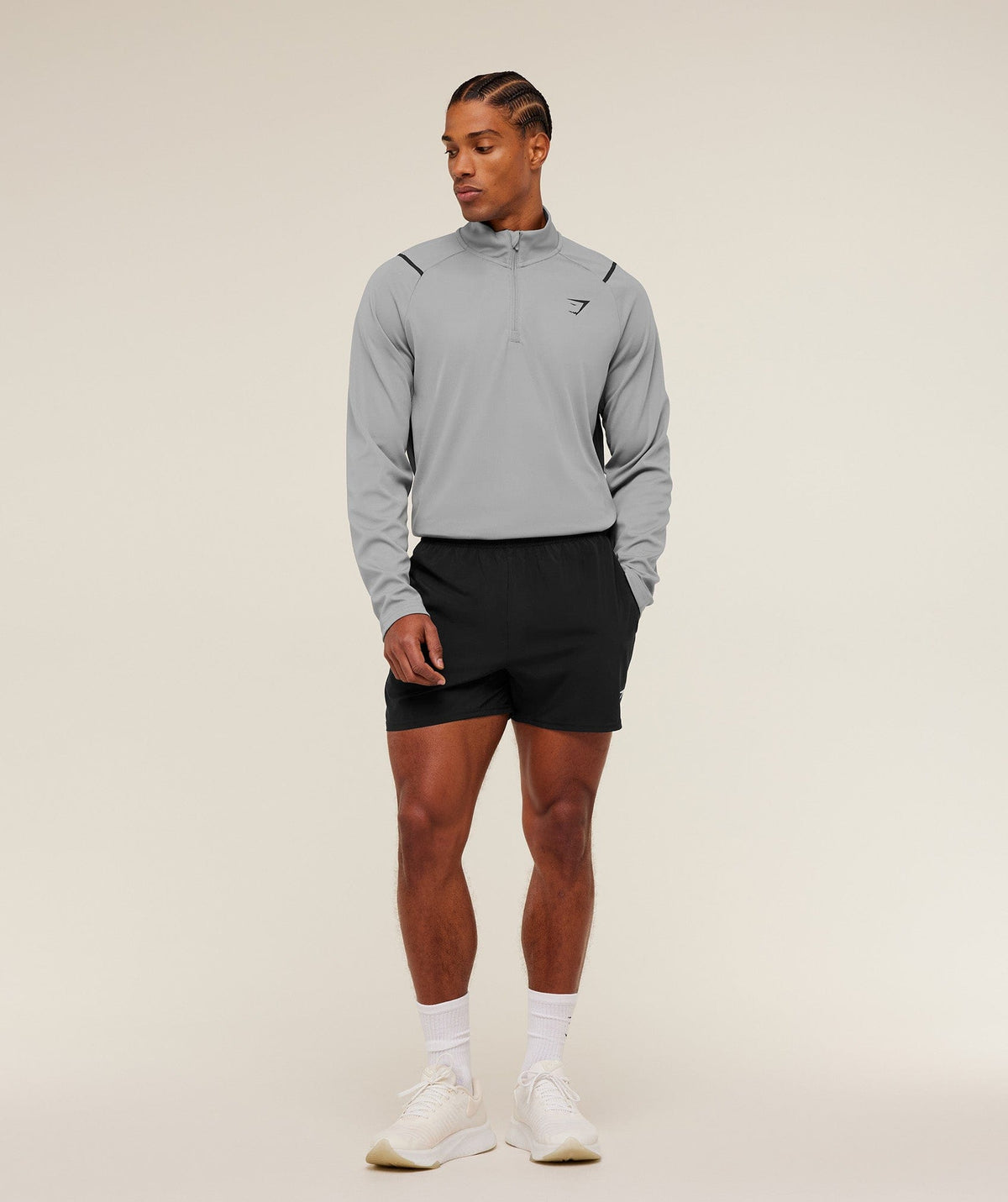 Gymshark Arrival Contrast 1/4 Zip Smokey Grey