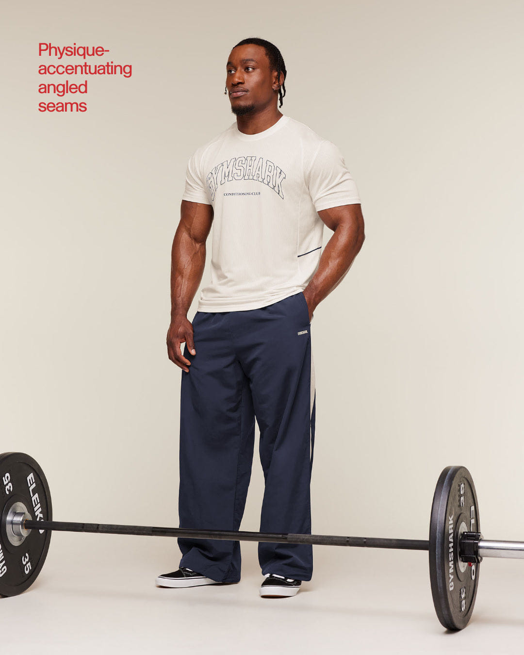 Gymshark Collegiate Tech T-Shirt Soft White