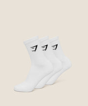 Gymshark Crew Socks 3Pk GS White