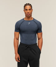 Gymshark Shadow Seamless T-Shirt Heavy Blue