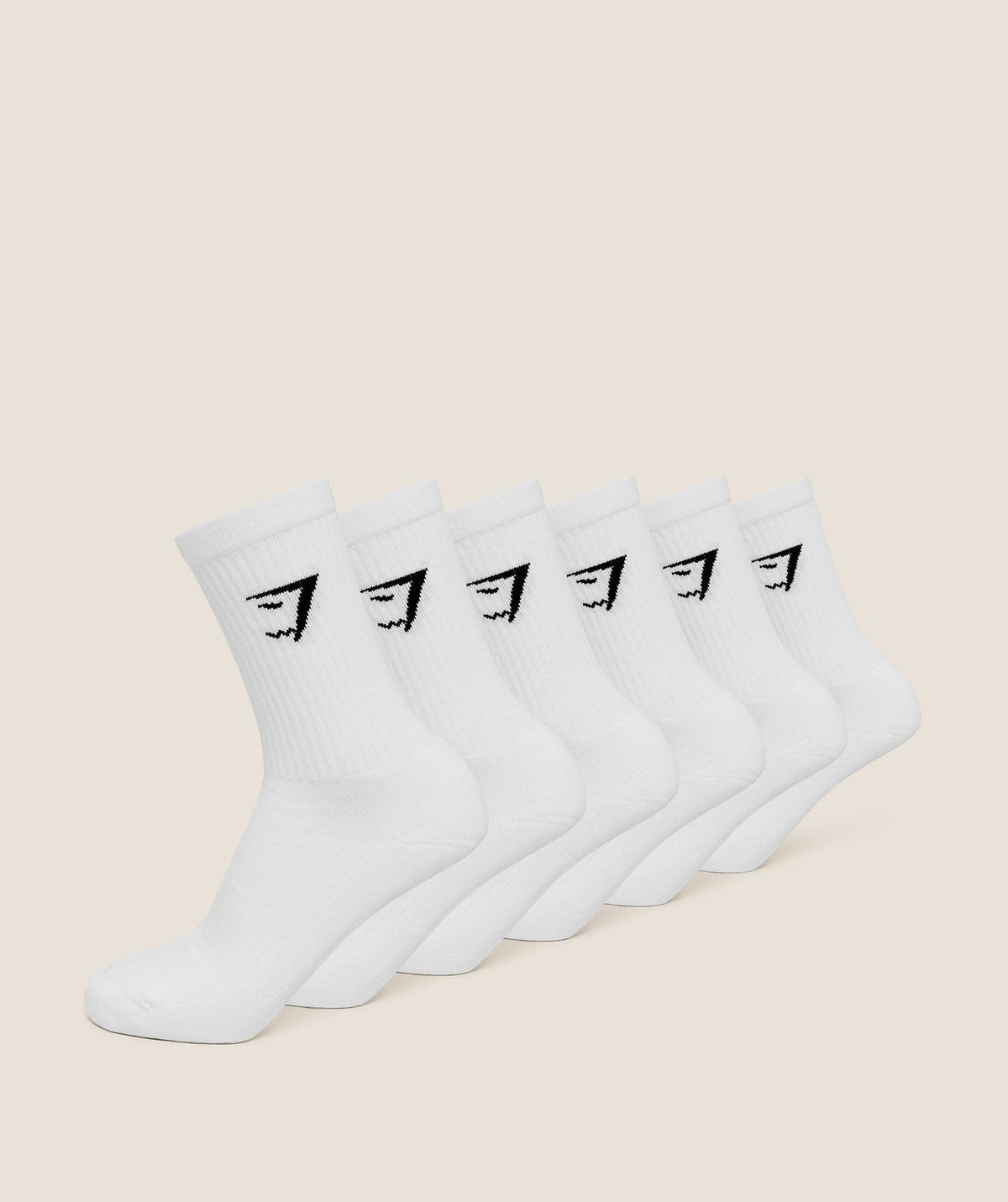 Gymshark Crew Socks 6Pk GS White