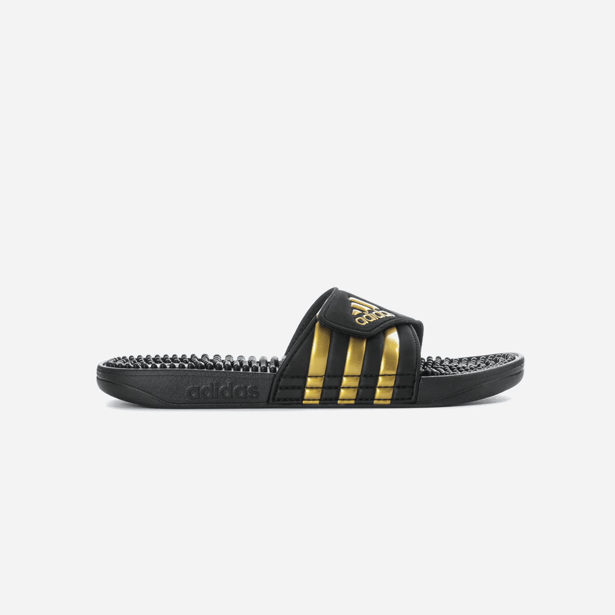 Adidas Adissage Slides Black Gold Metallic