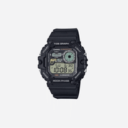 Casio Illuminator WS-1700H-1AV Black Resin Strap Tide Graph Moon Phase 10-Year Battery Digital Watch
