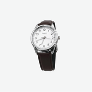 Casio MTP-V005L-7B4 Brown Leather Band White Numbers Dial Casual Analog Watch