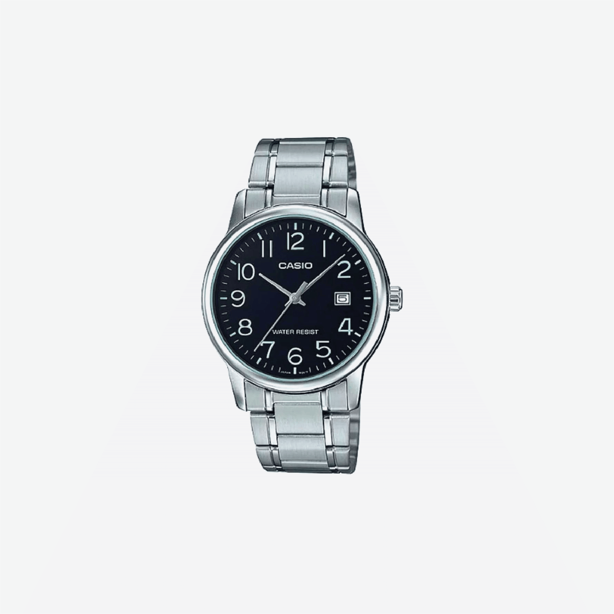 Casio MTP-V002D-1B Standard Analog Stainless Steel Black Dial Watch