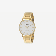 Casio MTP-VT01G-7B Gold Tone Stainless Steel Minimalistic White Dial Analog Watch