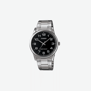Casio MTP-V001D-1B Standard Stainless Steel Easy Reader Black Dial Watch