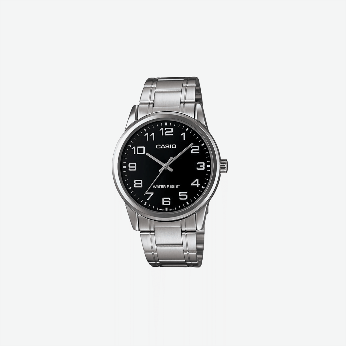 Casio MTP-V001D-1B Standard Stainless Steel Easy Reader Black Dial Watch