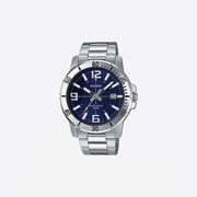 Casio Enticer MTP-VD01D-2BVUDF Quartz Blue Dial Analog Stainless Steel Watch