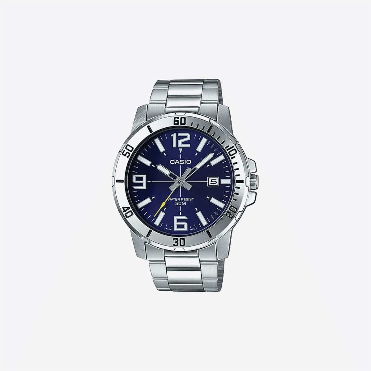 Casio Enticer MTP-VD01D-2BVUDF Quartz Blue Dial Analog Stainless Steel Watch