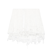 Pleated Mini Skirt in Cotton Blend White