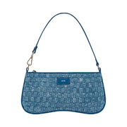 Eva Shoulder Handbag - Blue Denim Weave