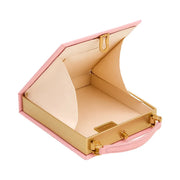 Jw Pei Taya Wine Glass Puppy Pattern Book Shape Clutch Bag Pink