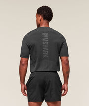 Gymshark Lightweight Seamless T-Shirt - Black/Silhouette Grey