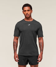 Gymshark Lightweight Seamless T-Shirt - Black/Silhouette Grey